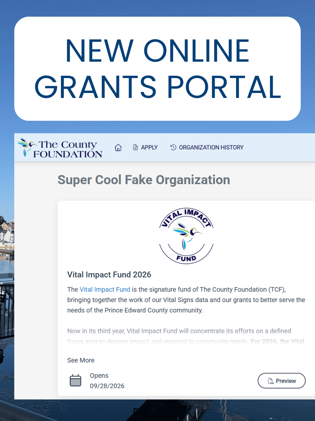 TCF Transitions to New Online Grants Portal